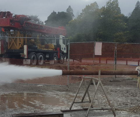 Rotorua Welldrilling letting off steam